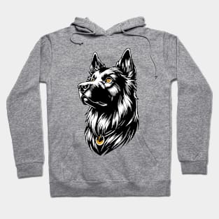 Stunning and Cool Broholmer Monochrome and Gold Portrait for Father's Day Hoodie